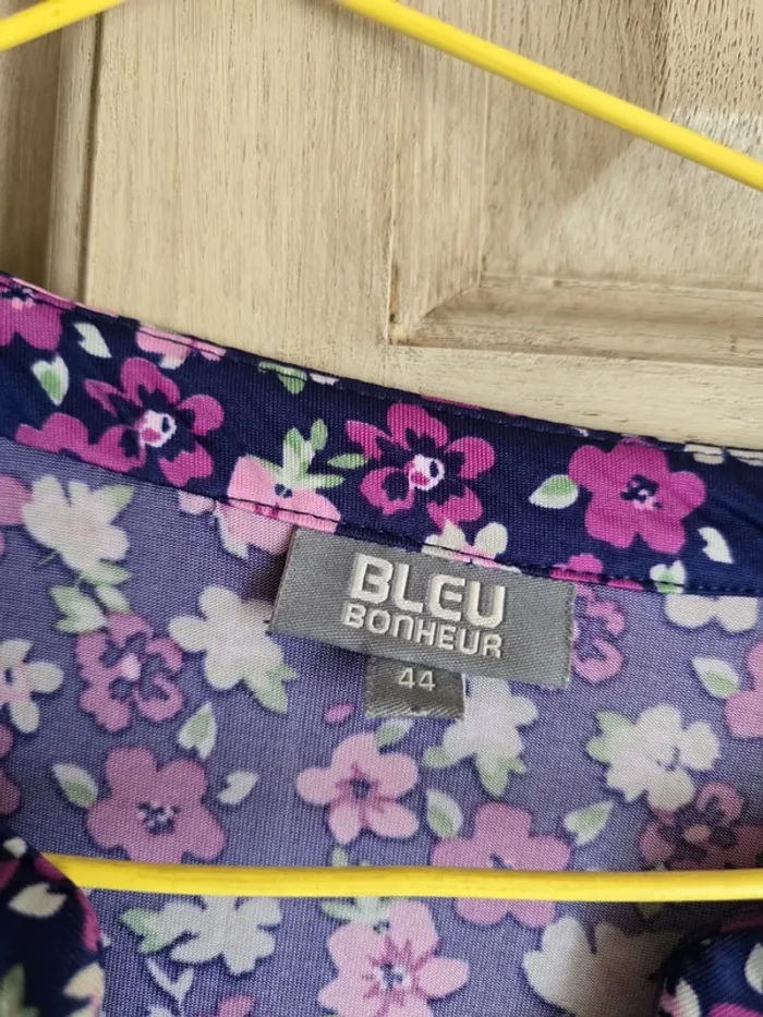 Robe colorée et fleurie bleu bonheur taille 44 - photo numéro 2