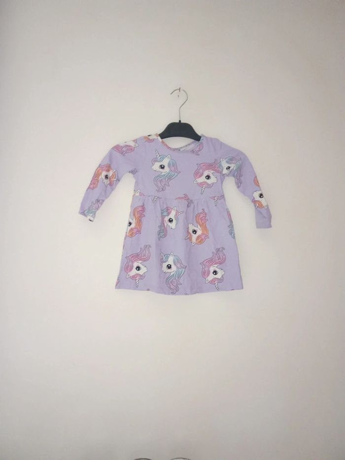 Robe 👗 violette motif licorne - H&M - Taille 18-24Mois