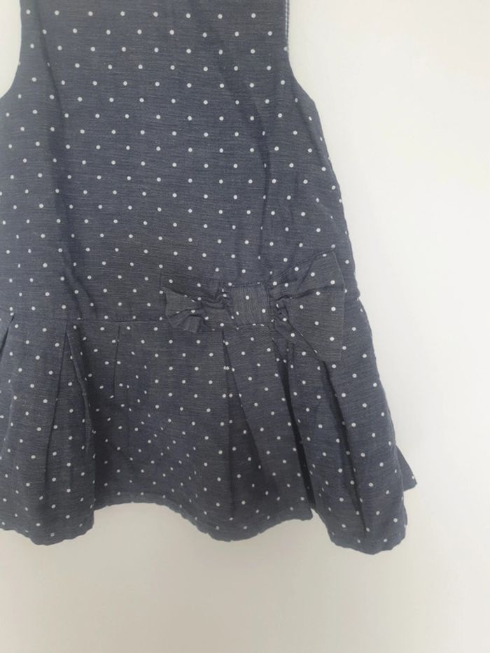 Robe bleu marine a points blanc bas plissé 2 ans orchestra - photo numéro 2