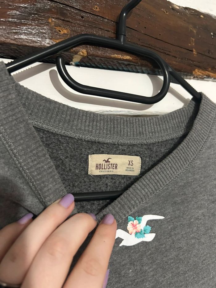 Sweat court manches longues, gris, Hollister - 34/XS - photo numéro 5