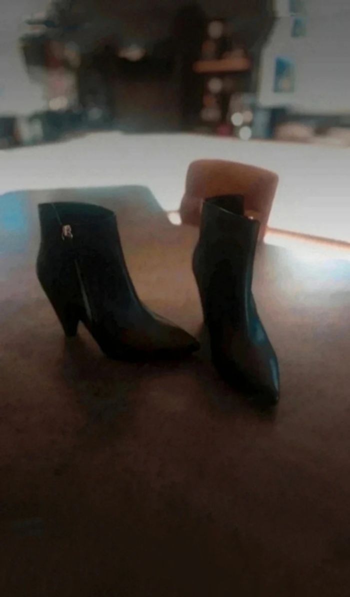 Bottines Esprit cuir noires