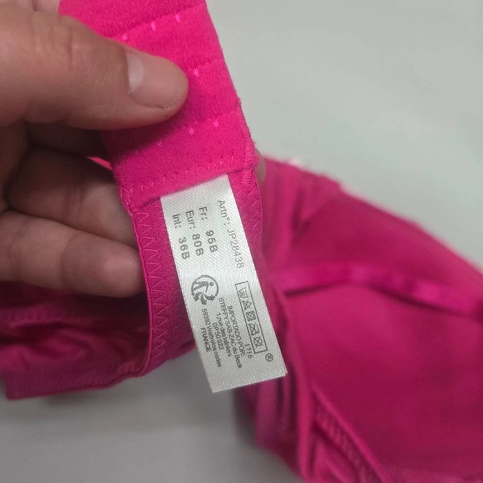 Soutien gorge rose dentelle blanc - photo numéro 5