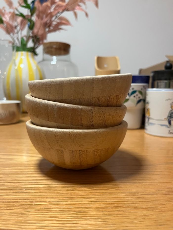 Lot Cuisine : Bols Bambou, Dessous de verres, Pot à ustensiles