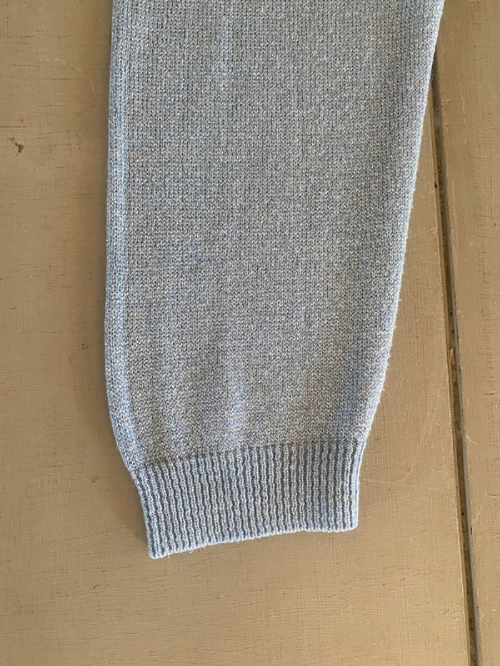 Pull Made in Italy bleu ciel argenté avec étoiles taille M - photo numéro 11