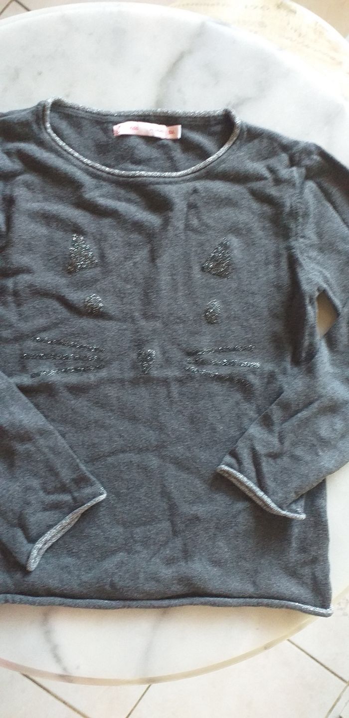 Pull gris imprimé chat/ Gémo - photo numéro 2