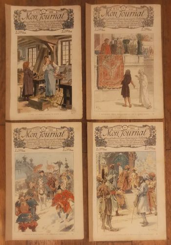 Lot de 4 anciens fascicules Mon journal 1899 vintage
