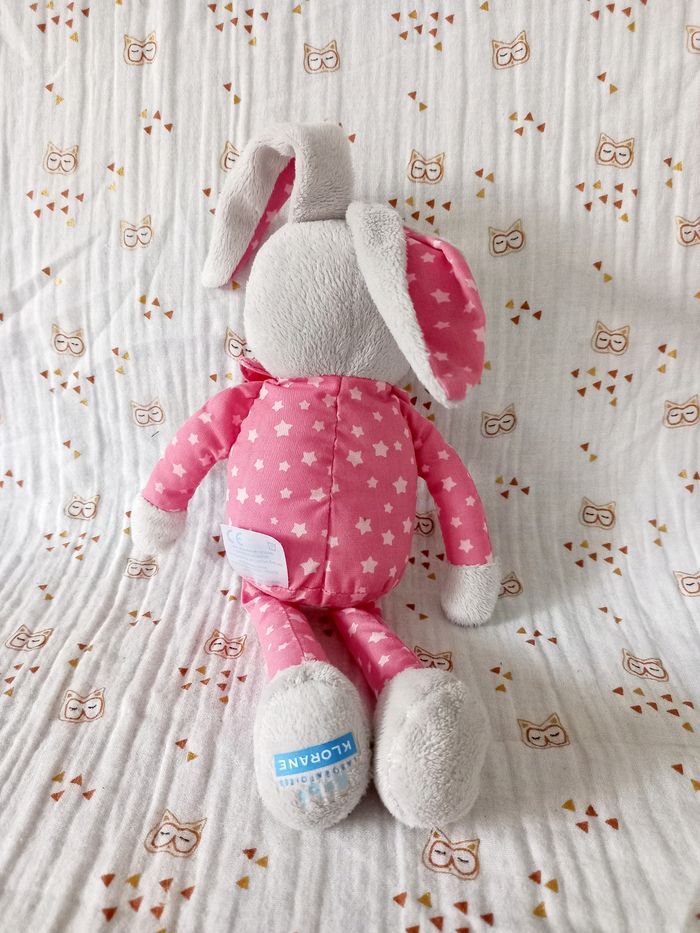 Doudou peluche lapin rose étoiles Klorane - photo numéro 2