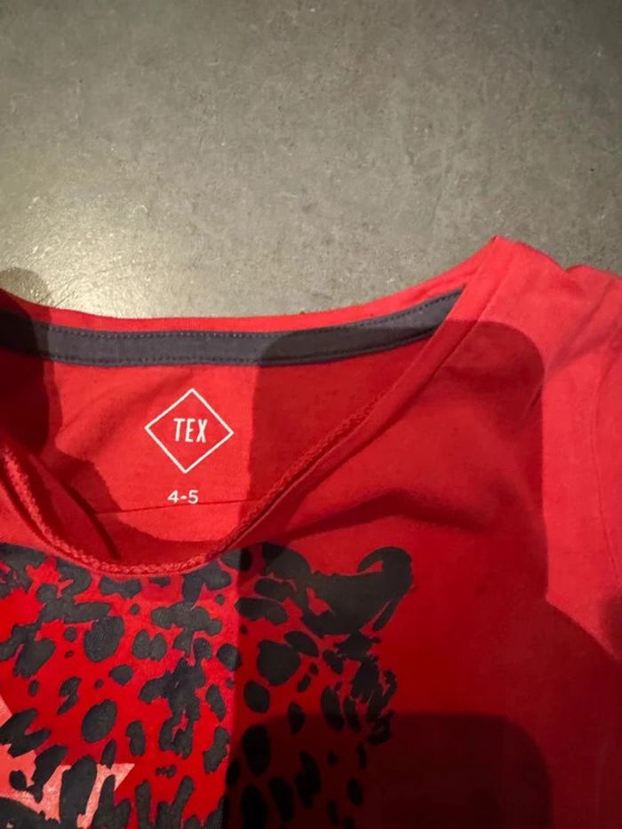 T shirt manches courtes - Tex - Panthère / RRRR / Etoile - Rose - 4/5 ans - photo numéro 2