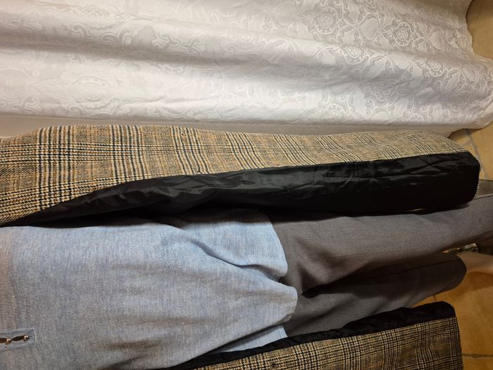 Manteau long femme à carreaux taille L - photo numéro 6