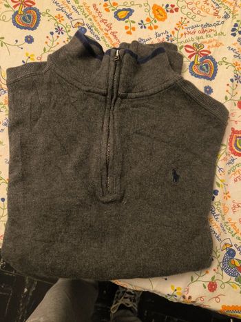 Pull zippé homme taille m couleur gris foncé Ralph Lauren 