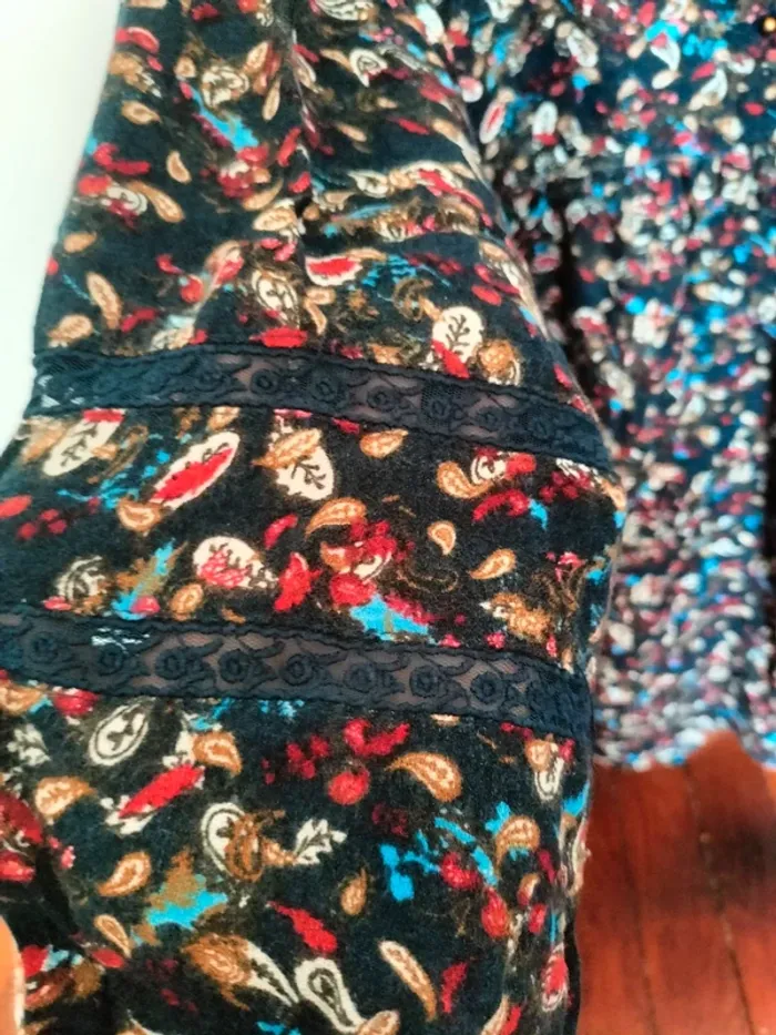 Robe large bleu marine à motif - photo numéro 4