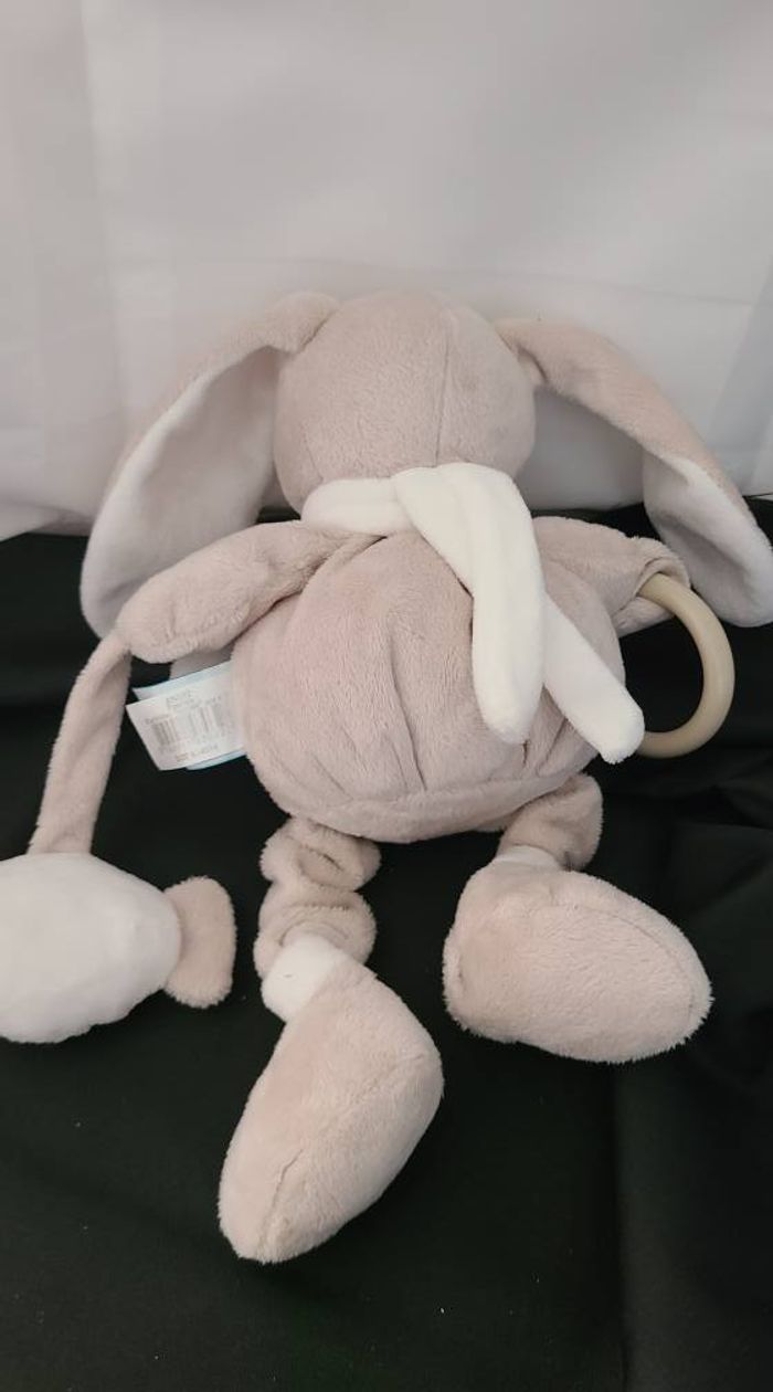 Doudou lapin beige gris blanc Bonbon miroir BABY NAT - photo numéro 7
