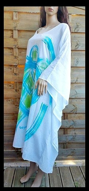 Robe boubou caftan tunique coton Ile des Seychelles