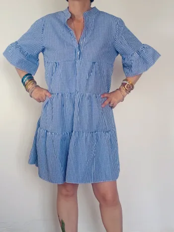 Robe à carreaux bleus et blancs – Actuelle – Taille 42/44