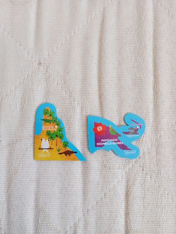 Lot de 2 magnets aimants frigo Océanie Savane Brossard 