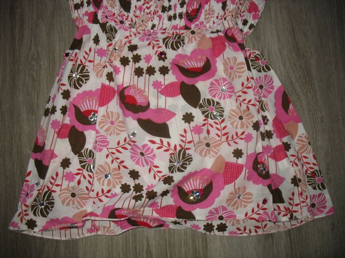 BLOUSE MC BLANC A FLEURS "MIM" - TAILLE 38 / 40 - n°01 - photo numéro 3