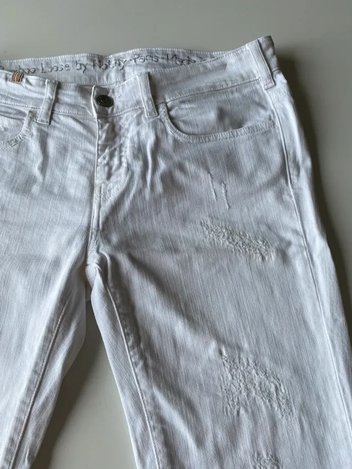Jeans blanc notify coupe droite - photo numéro 2