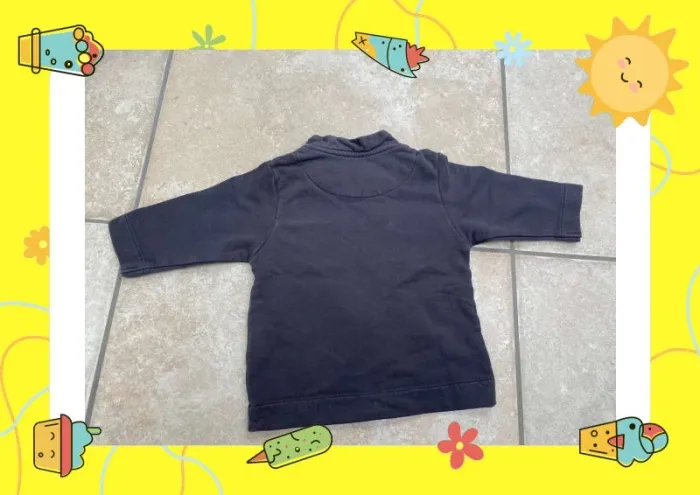 Gilet zippé gris foncé Sucre d'Orge 3 mois - photo numéro 4