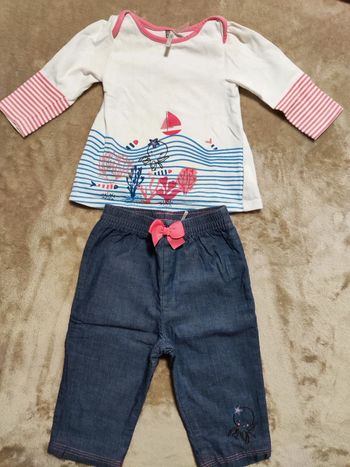 Ensemble t-shirt pantalon mer 6 mois