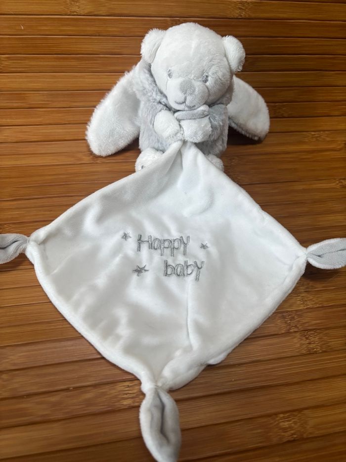 Doudou ours lapin mouchoir happy baby premaman orchestra