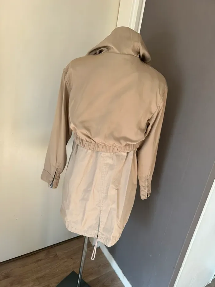 veste parka trench-coat imperméable mi longue Modèle trio, beige femme, taille 1/36 - photo numéro 6