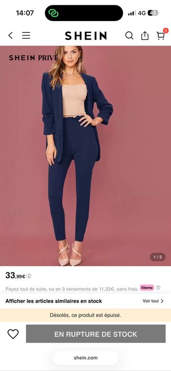 Tailleur femme taille 34 Kiabi