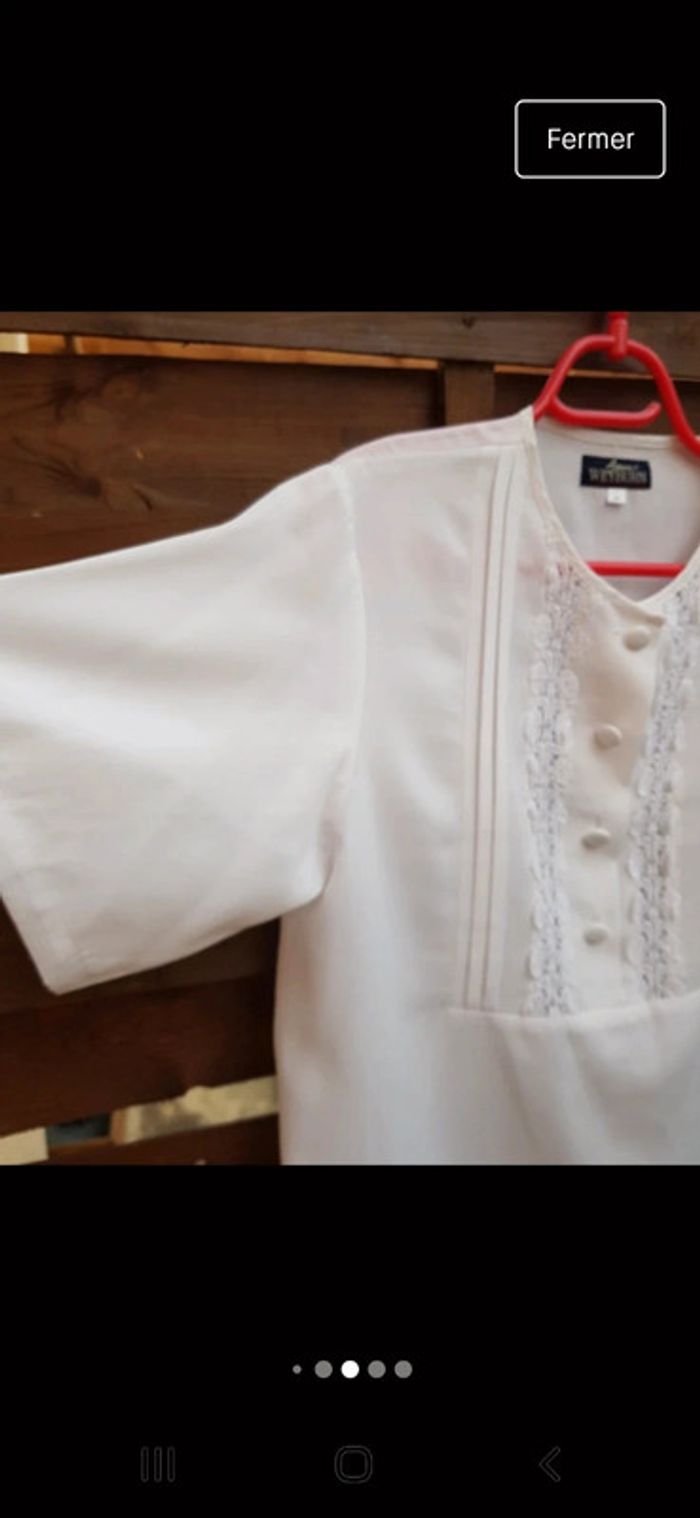 Blouse femme blanche avec de la dentelle - photo numéro 3