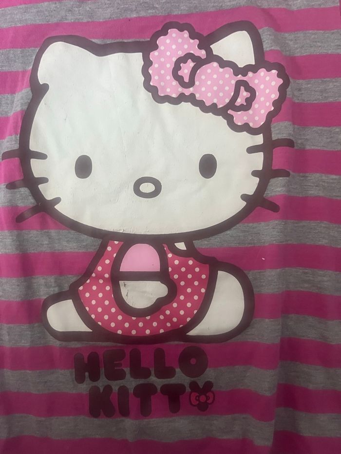 Chemise de nuit hello kitty à rayures 10 ans - photo numéro 3