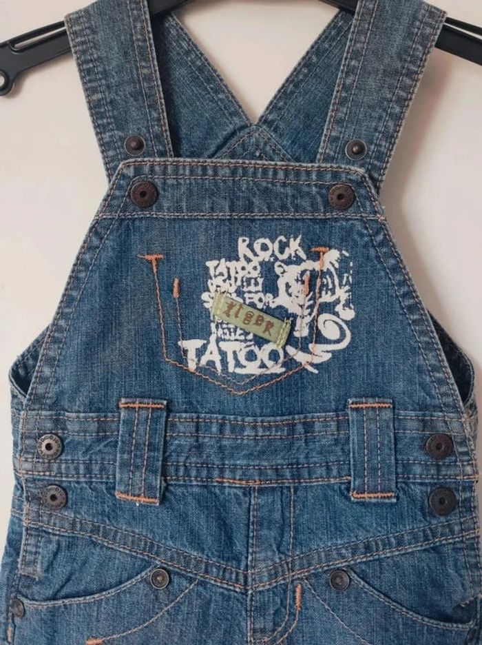 Salopette jean bleu rock / Kitchoun - 3 mois - photo numéro 3