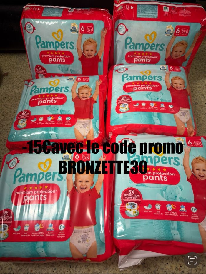 Six pack de couches Pampers taille 6 preuim pants