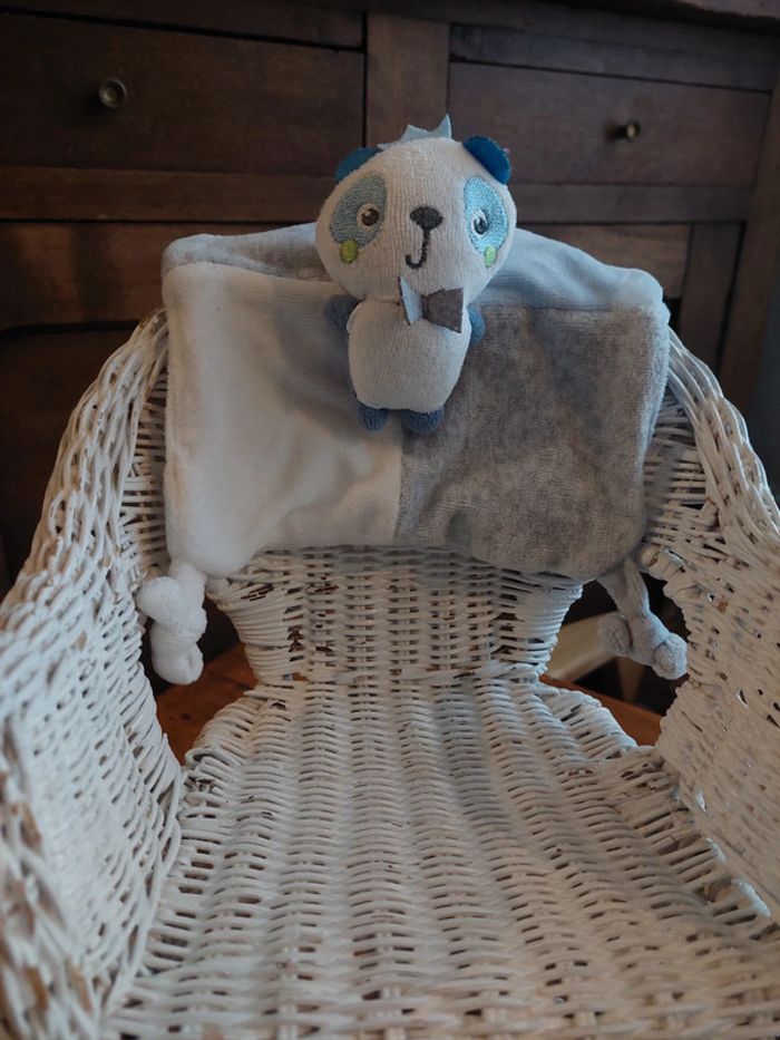 Doudou plat en velours panda Mots d'enfants - photo numéro 2