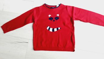 Vêtement fille pull rouge Okaïdi 5 ans