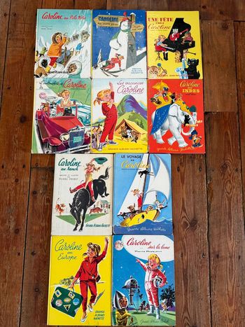 Lot de 10 livres Caroline anciens BE - Grands albums Hachette Pierre Probst couleurs