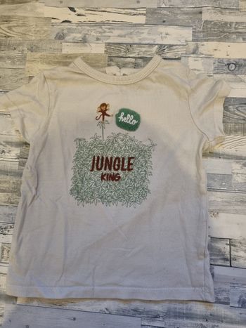 Tee-shirt t-shirt jungle blanc kiabi 24 mois 2 ans