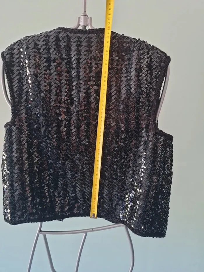 Boléro gilet à sequins noir - photo numéro 5