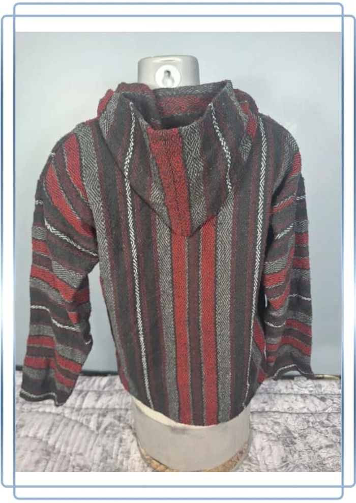 sweat a capuche / Hoodie/baja/poncho mexicain - taille M - homme - multicolore / fait main 251 - photo numéro 8