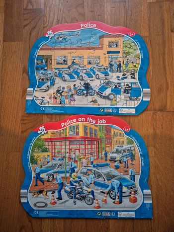 Lot de 2 puzzles police 25 et 27 pièces