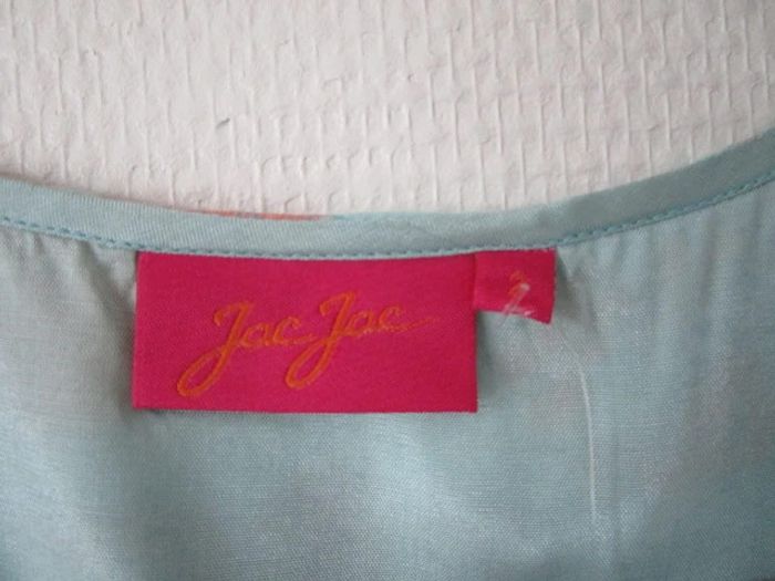 Blouse turquoise fleurs corail Jac Jac 38 NEUVE - photo numéro 7