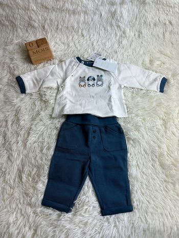 Ensemble bébé pull et pantalon obaibi taille 3 mois