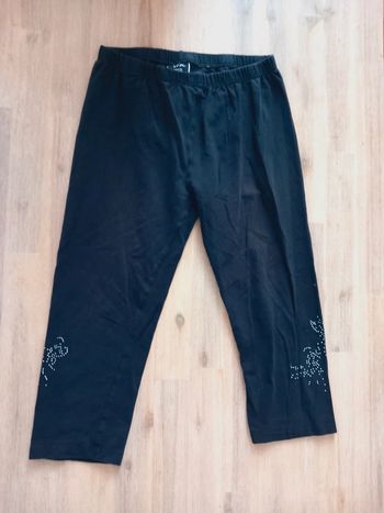 Pantalon legging noir YFK 14+ ans – strass papillons