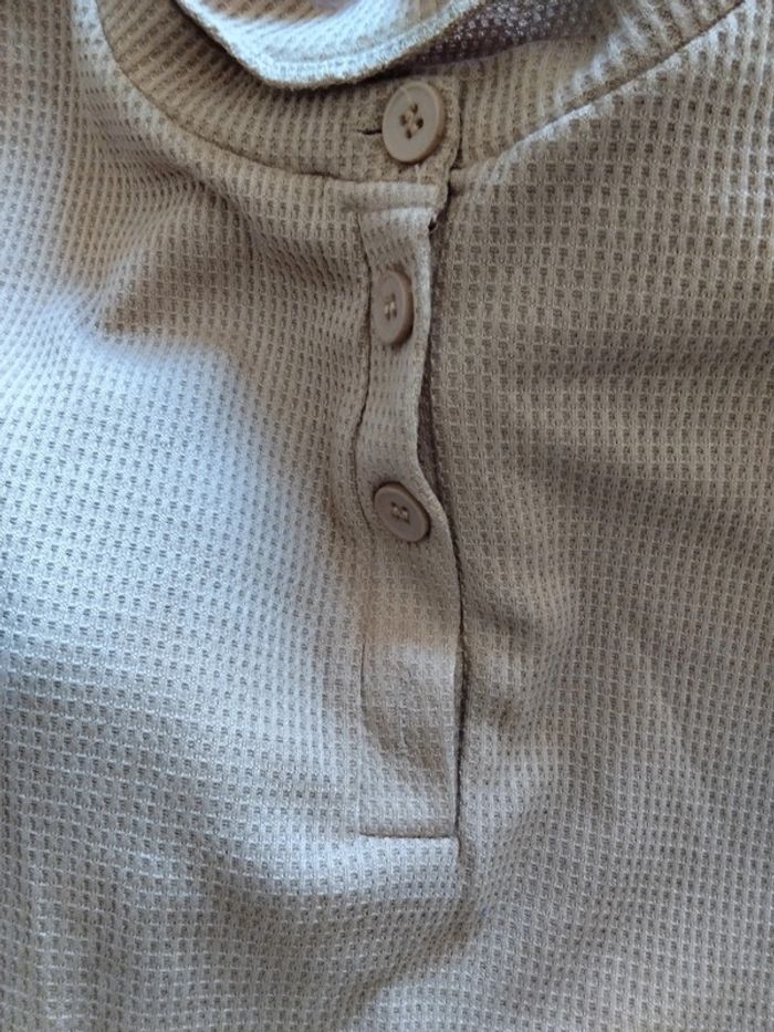 Polo manches longues gauffré - photo numéro 3