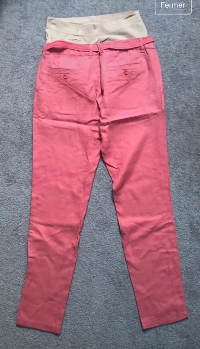 Pantalon de grossesse en lin Corail 36 Colline - photo numéro 3