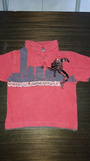 Polo rouge spiderman 3 ans