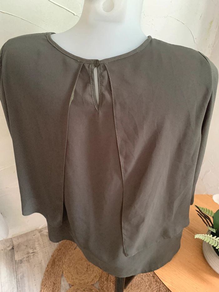 Blouse kaki manches 3/4 taille 38 - photo numéro 4