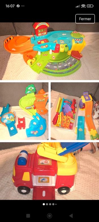 Lot garage+circuit+tremplin+camion+circuit zoo tututebolides Vtech
