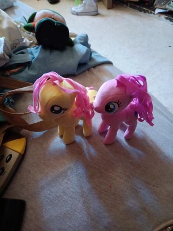 2 peluche my little poneys 10 12 cm env