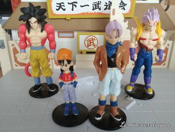 Lot figurine Dragon Ball GT Goku SS4 Pan Trunks Baby Vegeta