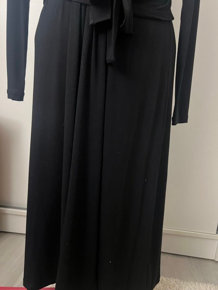 Robe drapée manches longues noire Cabi - photo numéro 3