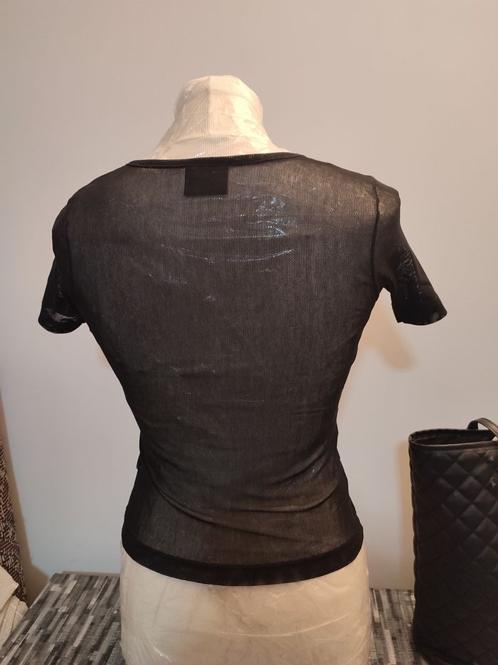 T-shirt resille noir - photo numéro 5