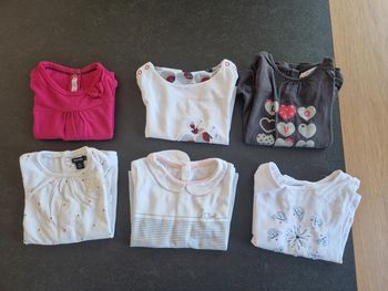 Lot 6 t shirts manches longues 6 mois